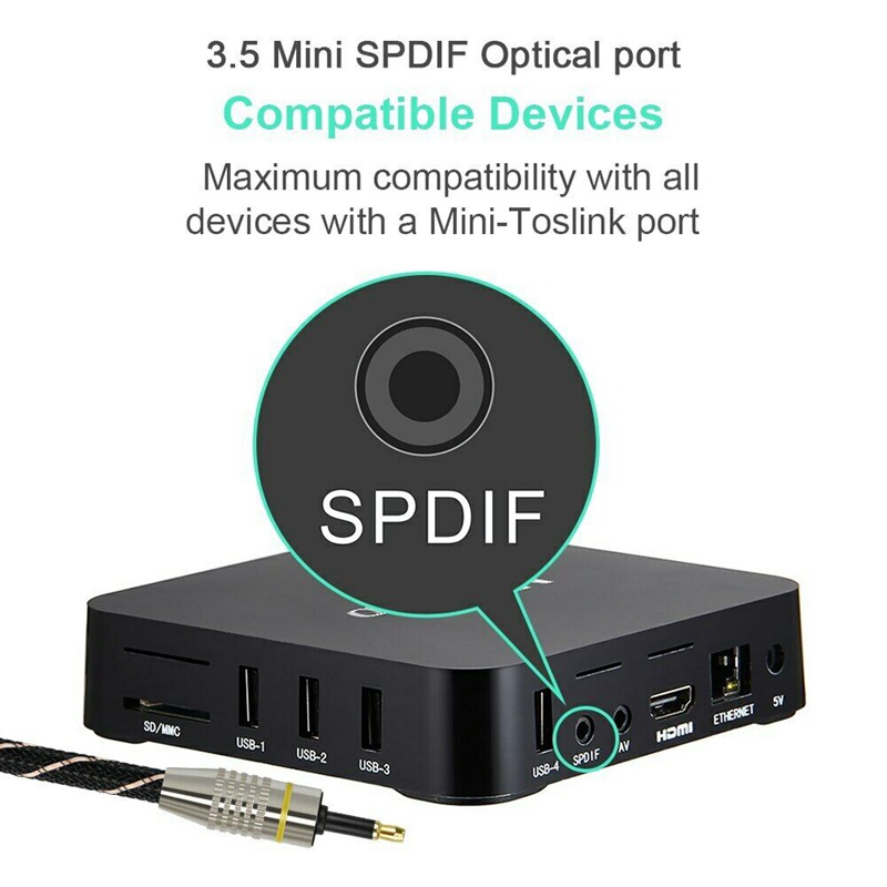 Dây Cáp Quang Âm Thanh Kỹ Thuật Số Toslink 3.5mm SPDIF 5M