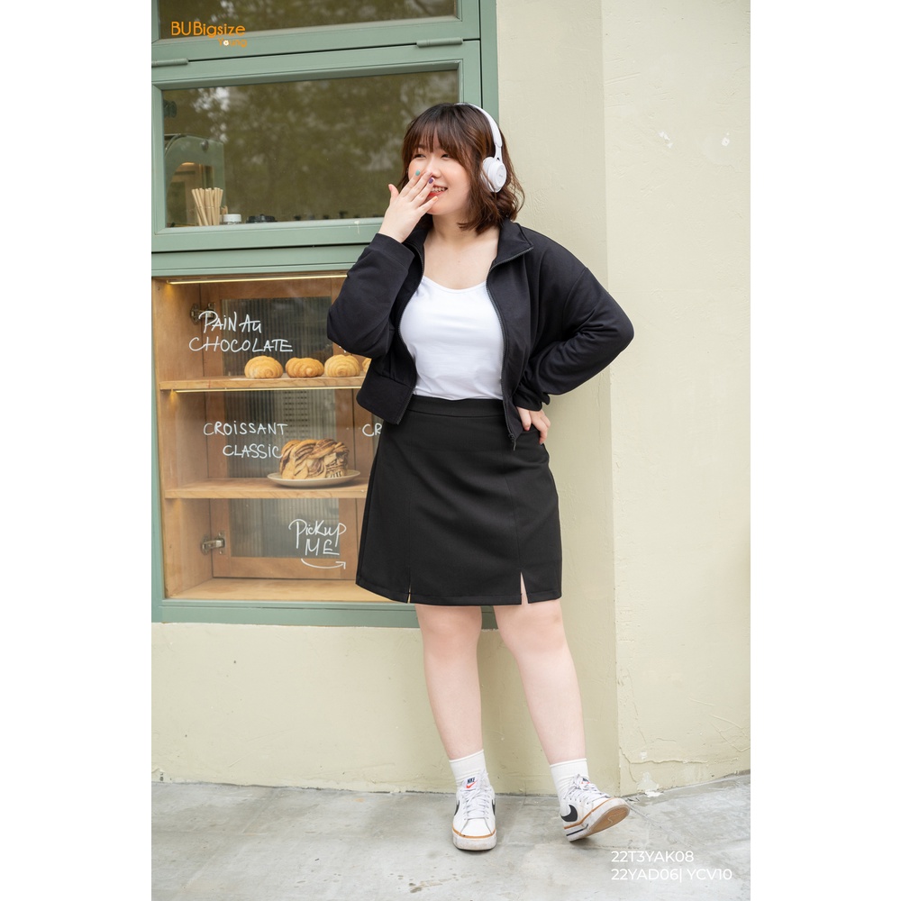 Áo khoác bo gấu dáng ngắn BIGSIZE (55kg đến 95kg) - 22T3YAK08 - [BU Bigsize Young]