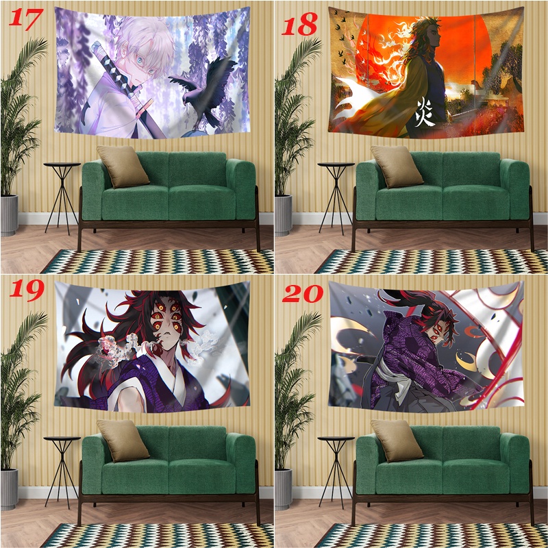 Thảm Treo Tường Trang Trí In Hình Anime Demon Slayer Chất Liệu Polyester