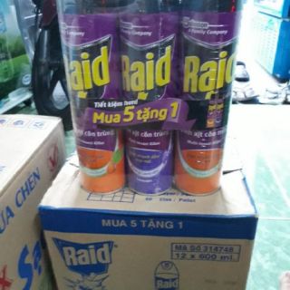 Combo 3 chai Raid xịt muỗi, diệt côn trùng(mùi cam chanh- lavender)