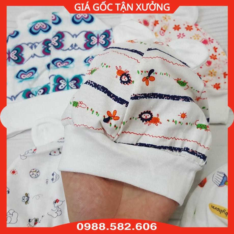 Mũ Chụp Sơ Sinh In Hình Hoa Cotton Mỏng Thoáng Mát - SP000600