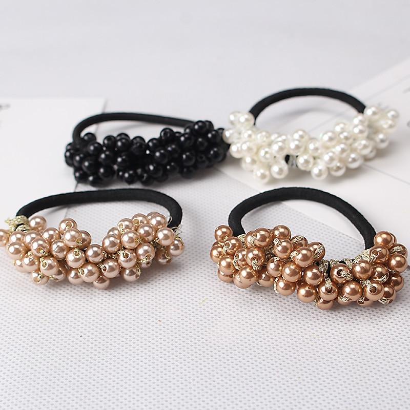 Dây buộc tóc cao su co giãn đính hạt thời trang xinh xắn cho nữ