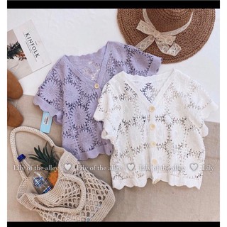 Áo len hoa cúc croptop xinh iu