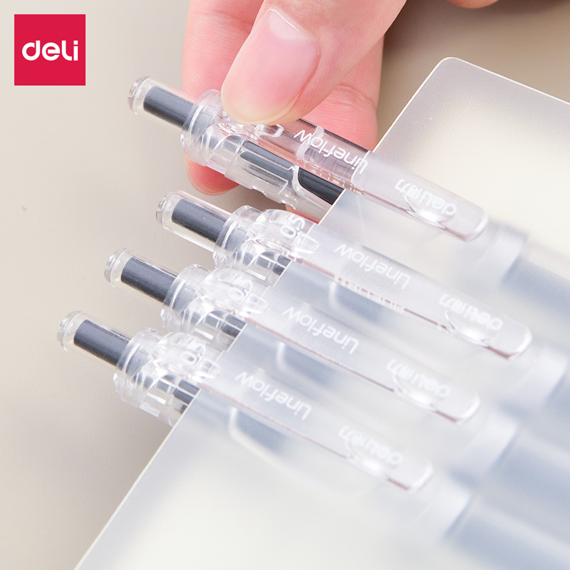 Bút bi gel S101 0.5mm thiết kế vỏ trong suốt đơn giản