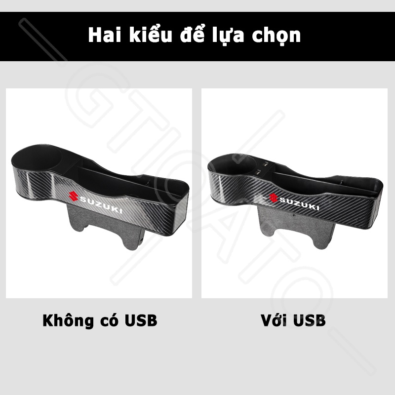 GTIOATO Khay Để Đồ Khe Ghế Ô Tô Khay ĐựNg Đồ Ô Tô Khay Đựng Đồ Khe Ghế Ô Tô Sợi Carbon Đồ Đa Năng Cắm Khe Ghế Ô Tô Khay Đựng Đồ Đa Năng Cắm Khe Ghế Xe Cho Suzuki XL7 Swift Sport Vitara Dzire APV Ertiga Carry Celerio Ciaz Jimny Multicab Super