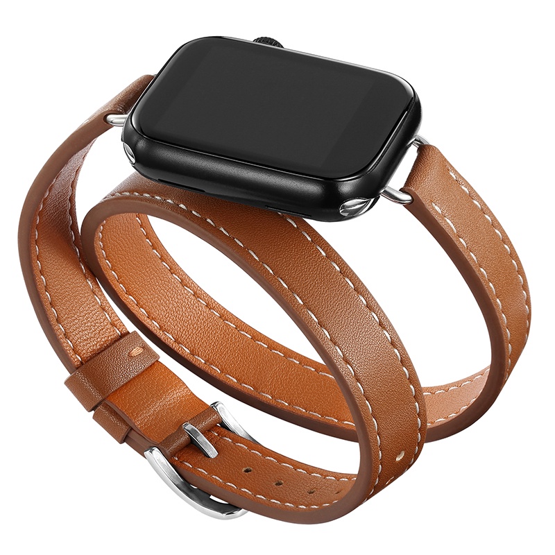 Dây Đeo Bằng Da Cho Đồng Hồ Thông Minh Apple Watch 45mm 42mm 44mm Series 7 6 Se 5 4 3 2 for Iwatch 6 38mm 40mm 41mm