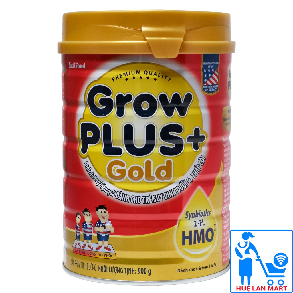 [CHÍNH HÃNG] Sữa Bột Nutifood Grow Plus+ Gold Đỏ HMO Hộp 900g (Dinh dưỡng hiệu quả DÀNH CHO TRẺ SUY DINH DƯỠNG THẤP CÒI)