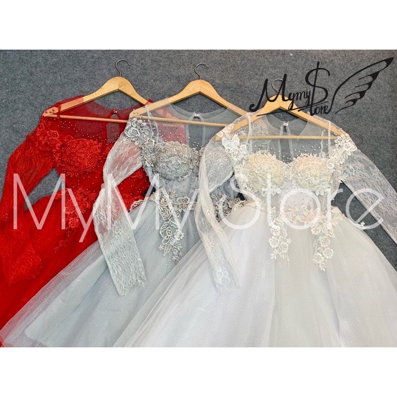 Đầm dự tiệc công chúa tay dài sang trọng 4 lớp xòe TRIPBLE T DRESS - size M/L - MS293V