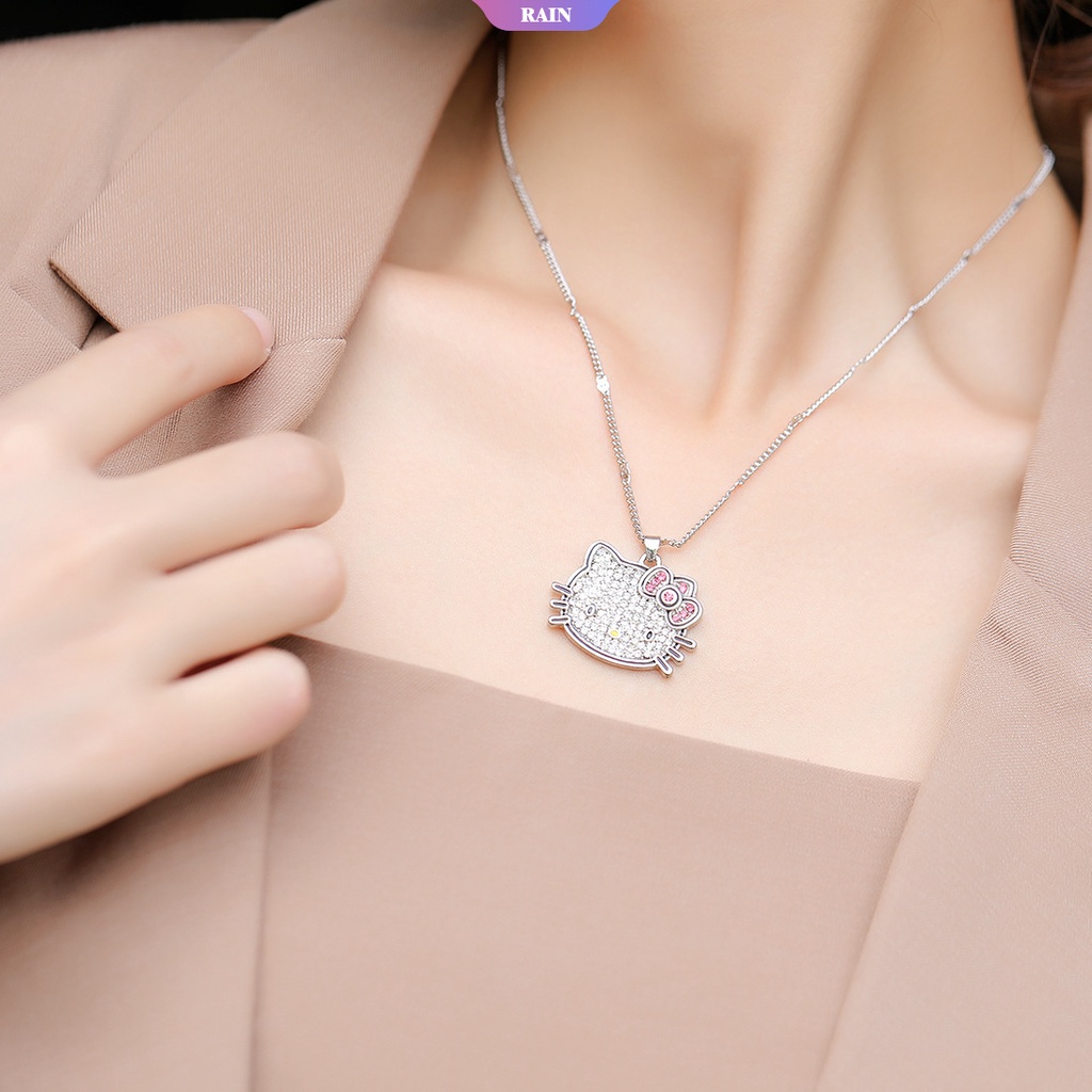 SANRIO Vòng cổ Mặt Hình Mèo Hello Kitty Bằng Hợp Kim 2022 Thời Trang Dành Cho Nữ