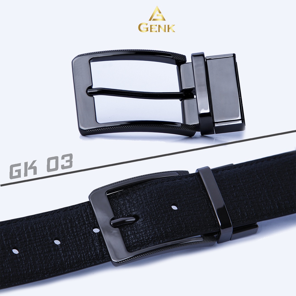 Thắt Lưng Nam Mặt Xoay Da Nappa/Saffiano Cao Cấp Thương Hiệu Genk - GDLux01