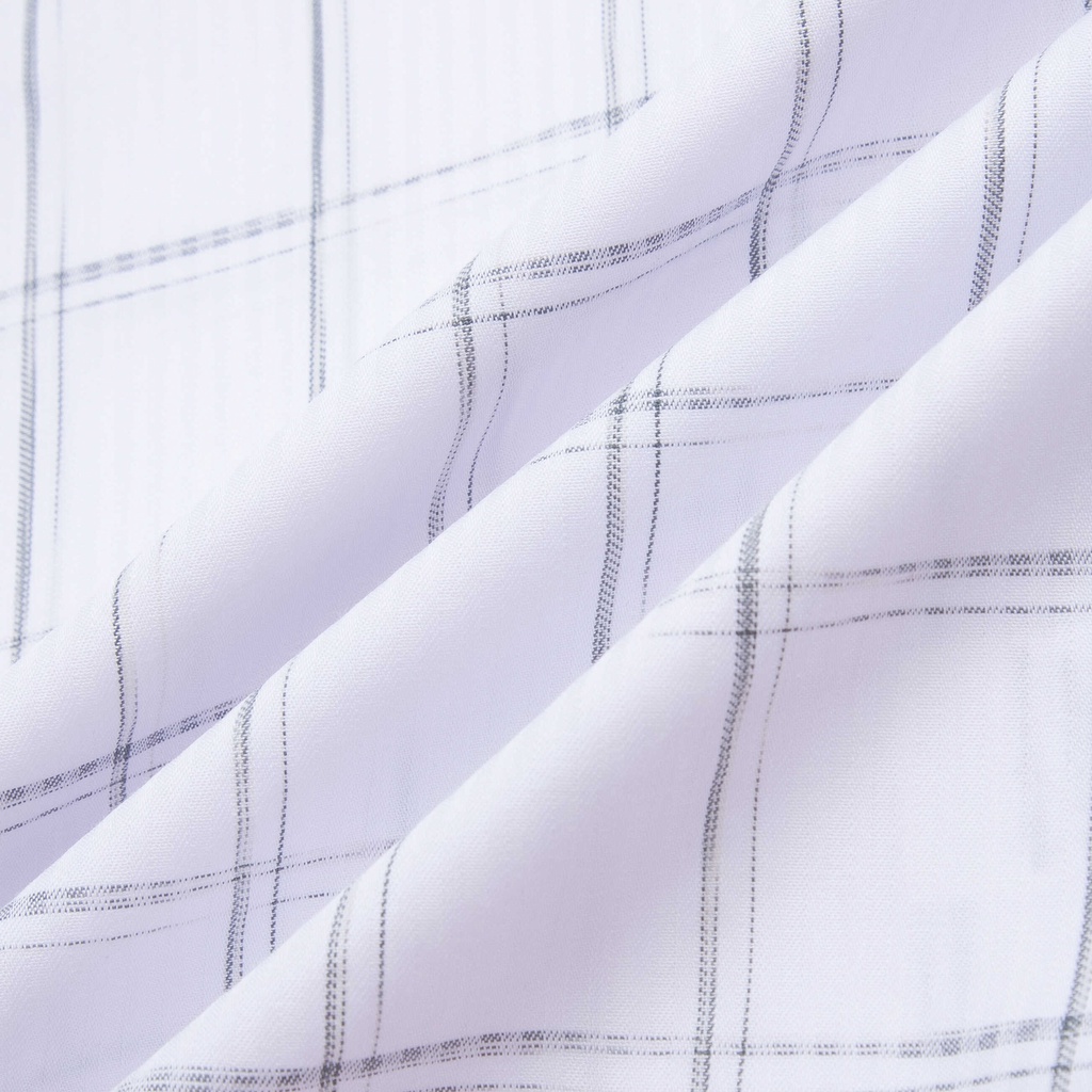 Áo sơ mi nam ngắn tay Aristino họa tiết trắng kẻ xanh trẻ trung, thanh lịch - ASS045S2