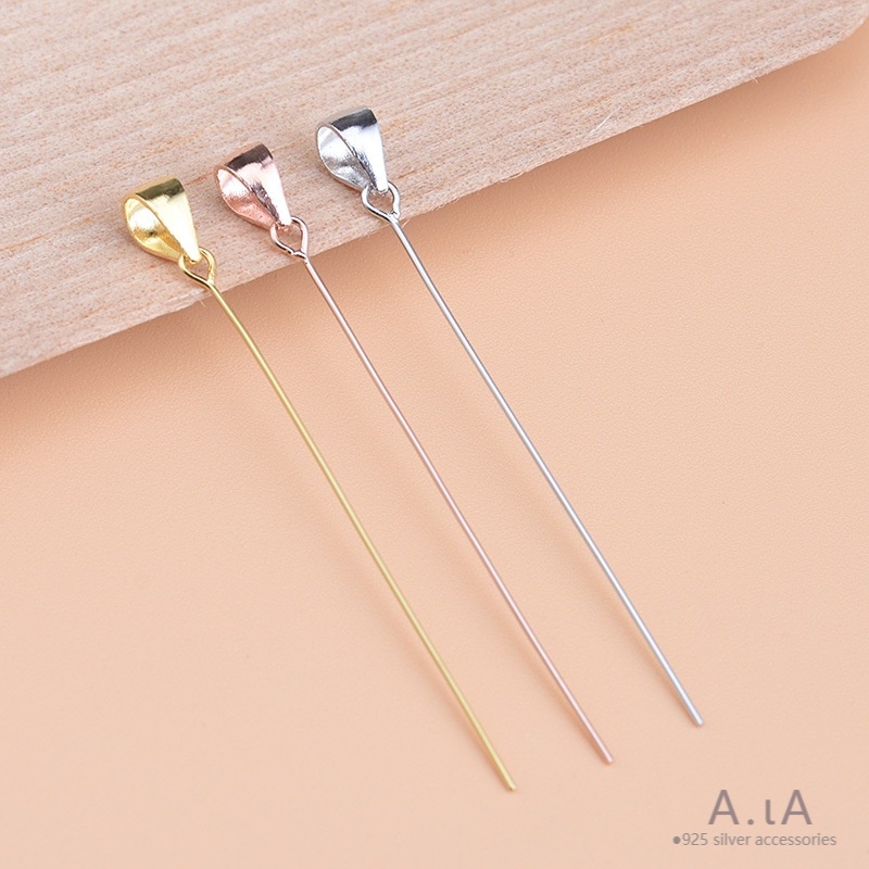 █diy゜ S925 Bạc●Mặt Dây Chuyền Lỗ Xiên Trái Phải / Phải Sáp Ong Bằng Bạc S925 Thông Dụng