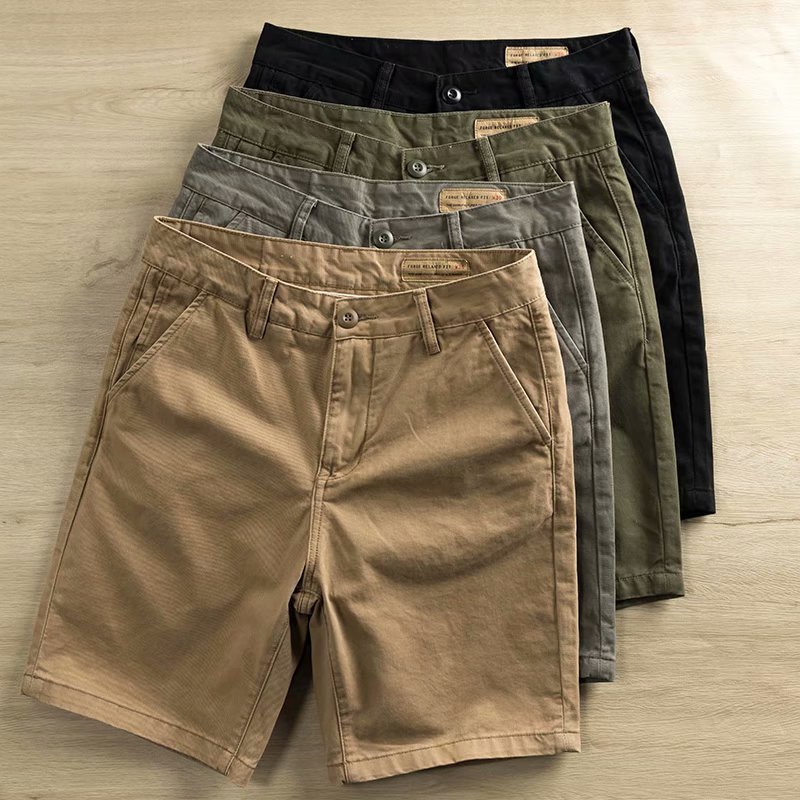 Quần Short Nam Kaki Retro, Quần Đùi Vintage Nam Tính Trẻ Trung Chất Liệu Kaki Mềm Mịn, Dày Dặn, Thoáng Mát OLDMAN