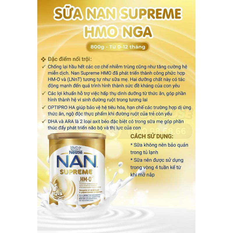 Sữa Nan Supreme Nga 800gr 0-12tháng