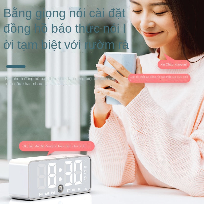 ☊đồng hồ báo thức nhỏ thông minh ai dành cho học sinh có cạnh giường ngủ trung học cơ sở có thể nói chuyện siêu to, có t