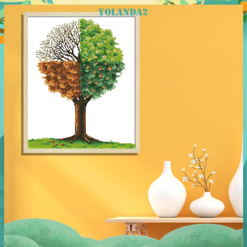 Bộ 14 Cuộn Chỉ Thêu Tranh Chữ Thập Hình Cây