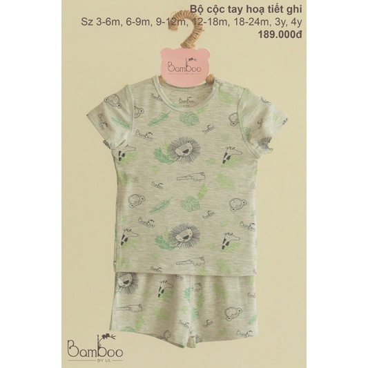 bộ cộc tay hoạ tiết phối màu bamboo