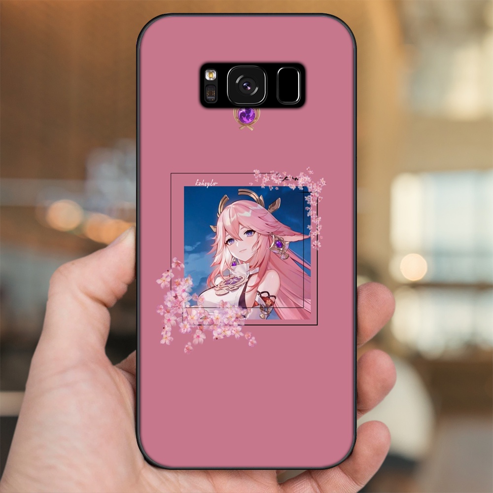 Ốp lưng Samsung S8, S8 Plus viền đen in hình Yae Miko Genshin Impact