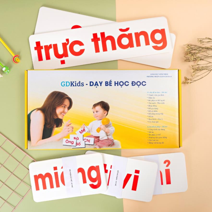 Thẻ học thông minh cho bé - Flashcard GDkids Dạy Bé Học Đọc - Bộ