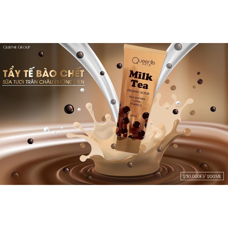 Tẩy Tế Bào Chết Milk Tea Queenie Skin 200ml - HÀNG CHÍNH HÃNG