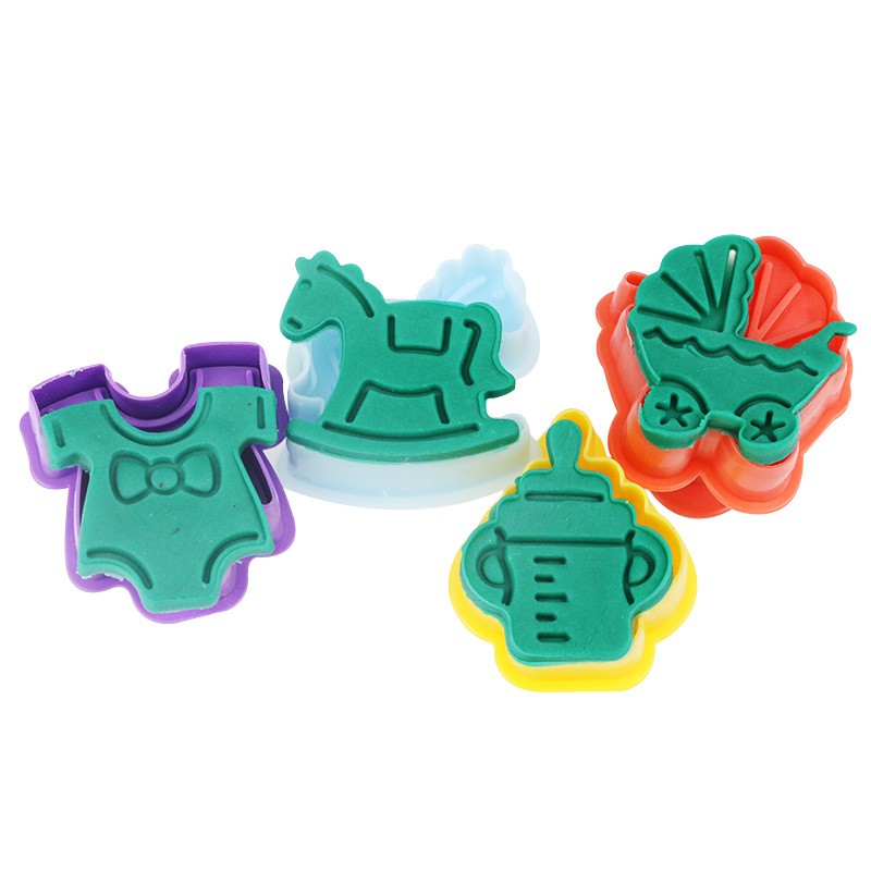 Set 4 Khuôn Cắt Tạo Hình Bình Sữa 3d Trang Trí Bánh