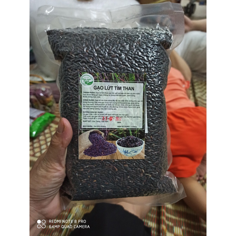 Com bo 2 kg  Gạo lứt dẻo tím than  loại đặc biệt