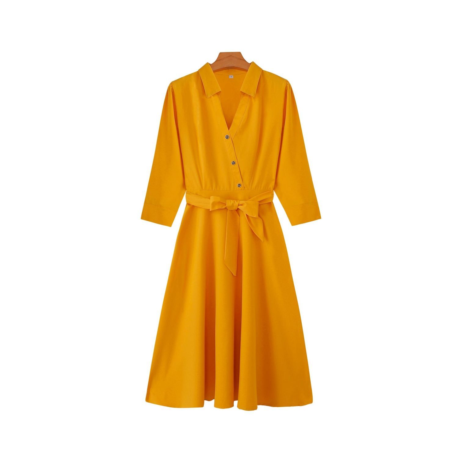2020 new autumn dress long sleeve Korean version simple slim fit mid long fashion Plaid Dress | BigBuy360 - bigbuy360.vn