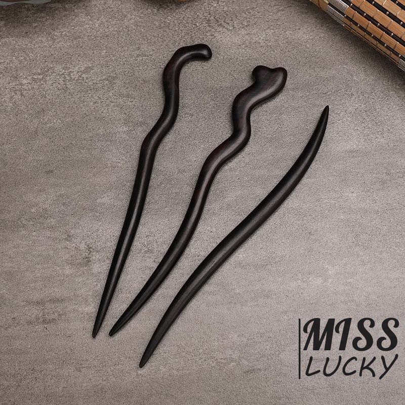 Trâm cài tóc gỗ đàn hương màu đen phong cách Trung Hoa cổ điển dành cho nữ