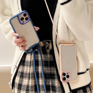 Ốp Đeo Vai Cho iPhone 11 12 13 14 15 16 17 Pro Max Ốp Lưng Silicon Acrylic Chống Sốc Cho iPhone 11 12 13 14 15 16 Air Case