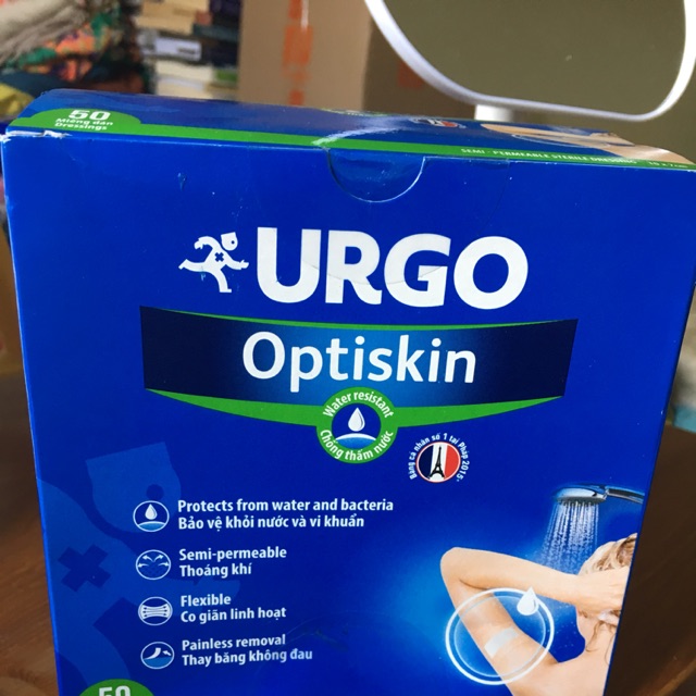 Urgo Optiskin Băng gạc vô trùng không thấm nước 50 miếng 10x7cm