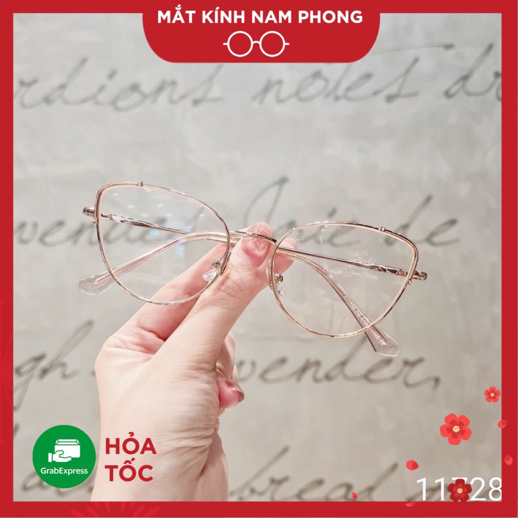 Gọng kính Cận Kim Loại Nữ Mắt Mèo Titan Cao Cấp - Gọng Mát Thời Trang Kim Loại Thanh Mảnh