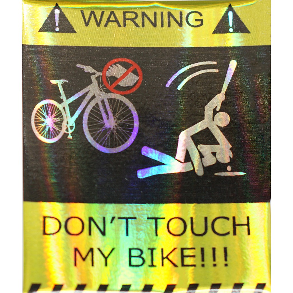 Bộ 4 tem phản quang Dont Touch My Bike 6x7cm