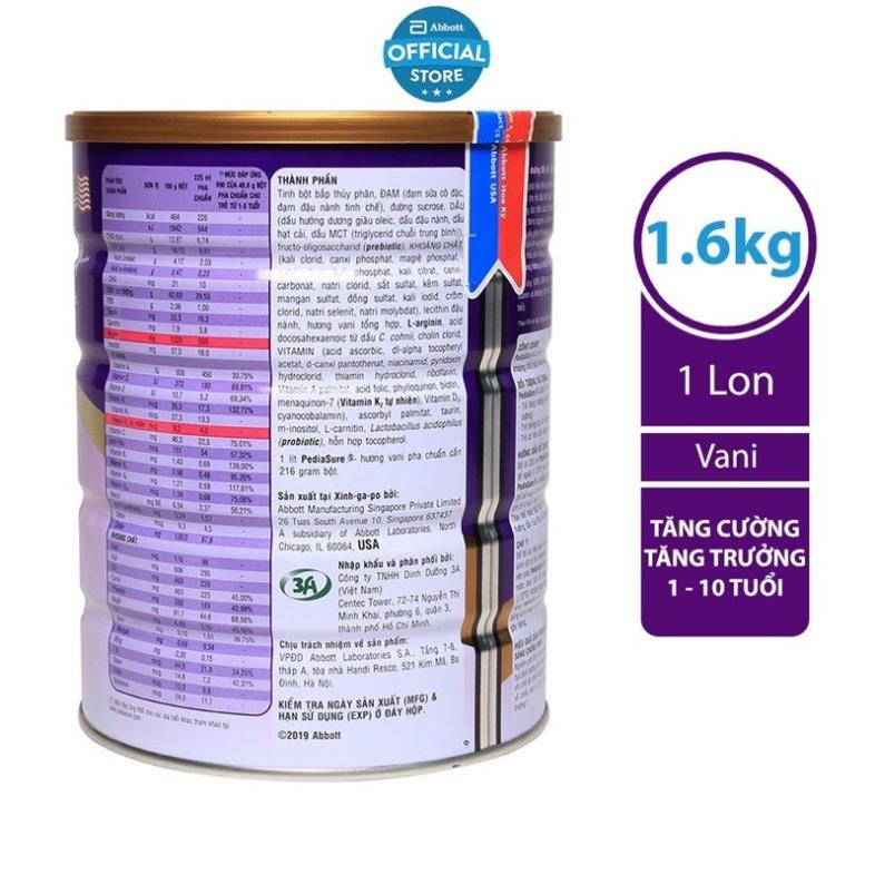 Sữa Bột Pediasure 1,6 kg Hương Vani