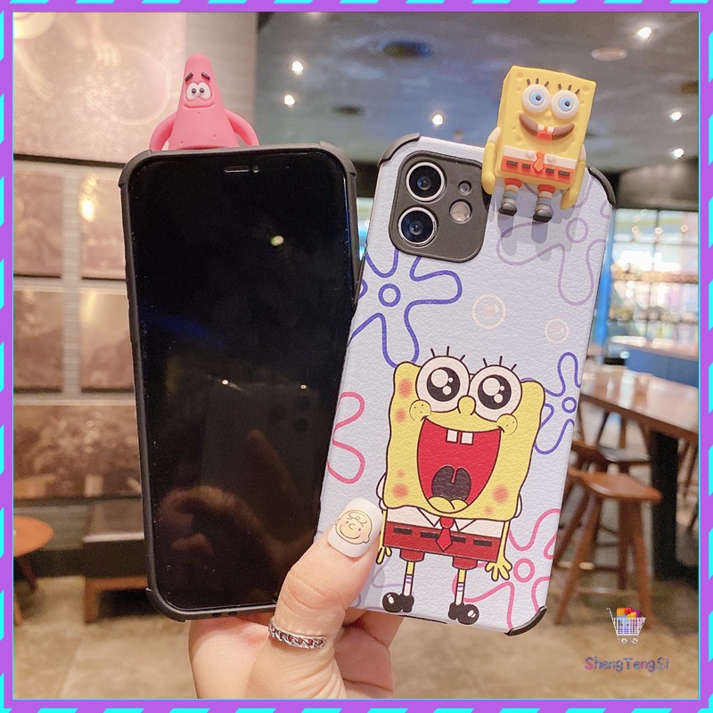 Case Iphone Cute Standing Pendant SpongeBob Phone Case for Oppo A31 A52 A53 A5 2020 A8 A9 2020 A92 F11 F9 A7X A7 A5s A12 A5 A3s A12E R17 R17pro A83 A1 Reno 5 Reno5pro Reno 3 A91 K5 K3 A59 F1s A57 A39 Phone Case