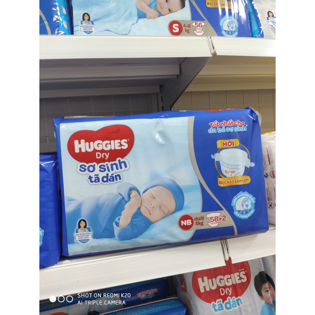 (Cộng 8 miếng) Bỉm/tã quần dán Huggies chính hãng đủ size NB56/S24/M78/L68/XL62/XXL56