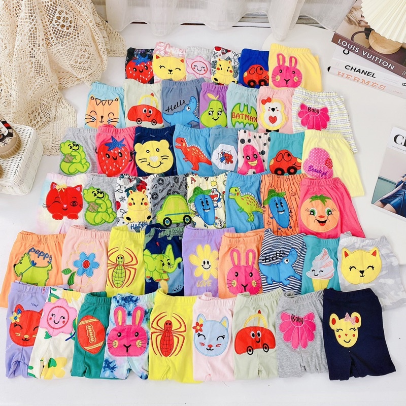 Lố 10 quần dài bozip Mông thêu bé gái (6-16kg)