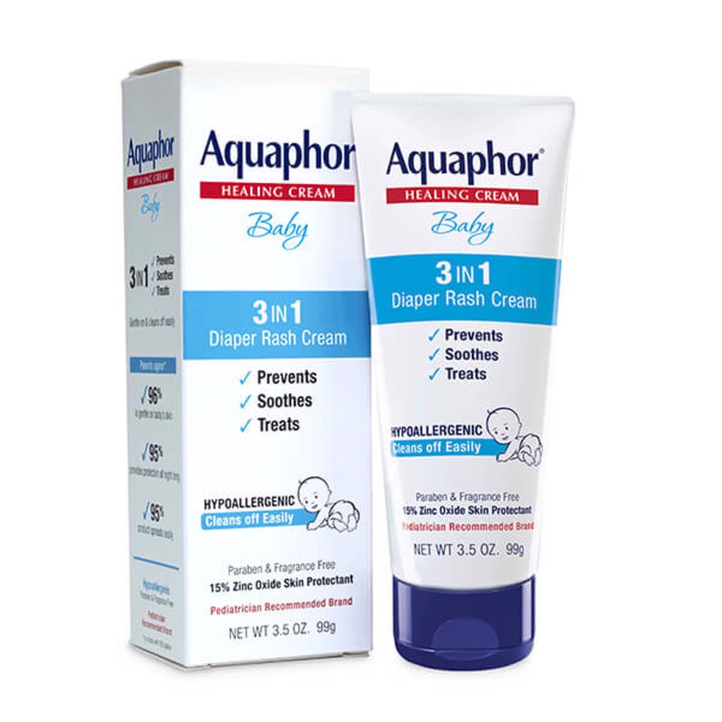 Kem Thoa Hăm Tã Trẻ Sơ Sinh Aquaphor Baby 3 in1 Diaper Rash Cream