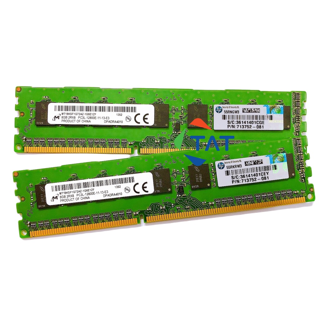 Ram ECC Micron 8GB DDR3 1600MHz PC3L-12800E 1.35V Unbuffered Dùng cho Server Workstation