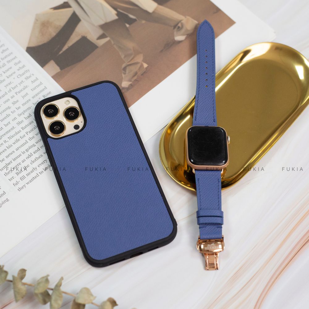 Dây da thủ công Epsom Xanh (màu 4) dành cho Apple Watch đồng hồ thông minh Series 1/2/3/4/5/6/7/SE DDTC233