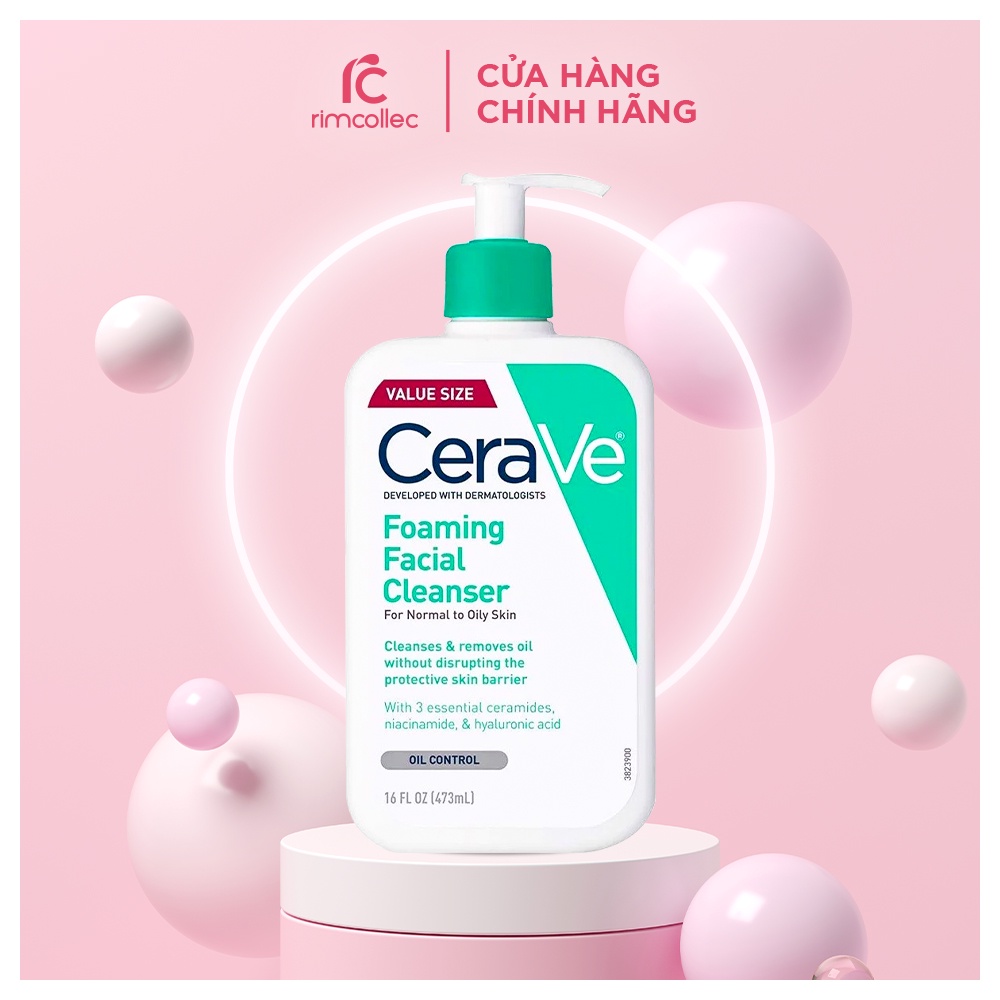 Sữa rửa mặt Cerave kiểm soát dầu nhờn, cấp ẩm dành cho da dầu – 473ml