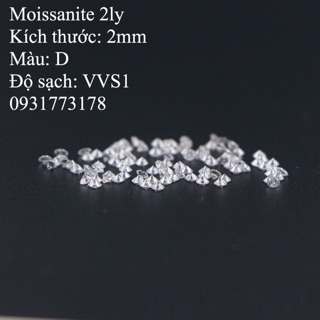 Kim cương nhân tạo Moissanite tấm 2ly