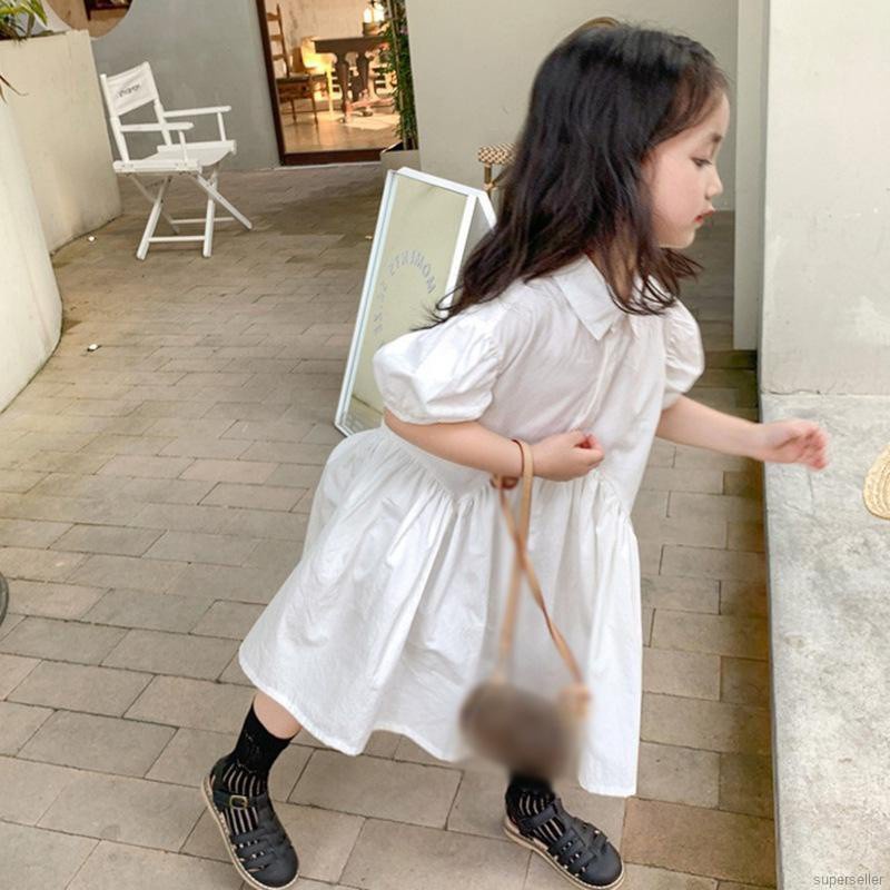 Đầm Búp Bê Tay Phồng Dáng Rộng Kiểu Pháp Thời Trang Mùa Hè Cho Bé 3-8 Tuổi