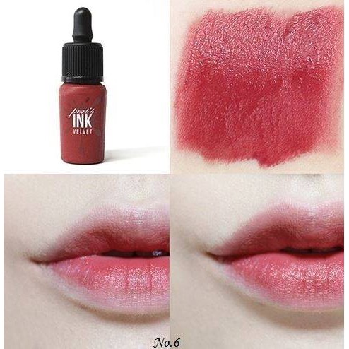 Son Peripera ink velvet 06 – Celep Deep Rose (Cam đỏ gạch)