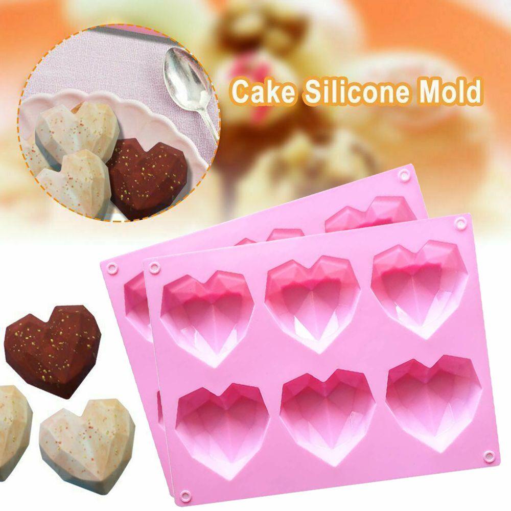 Khuôn Silicone Làm Bánh / Xà Phòng / Pudding Hình Trái Tim 3D DIY