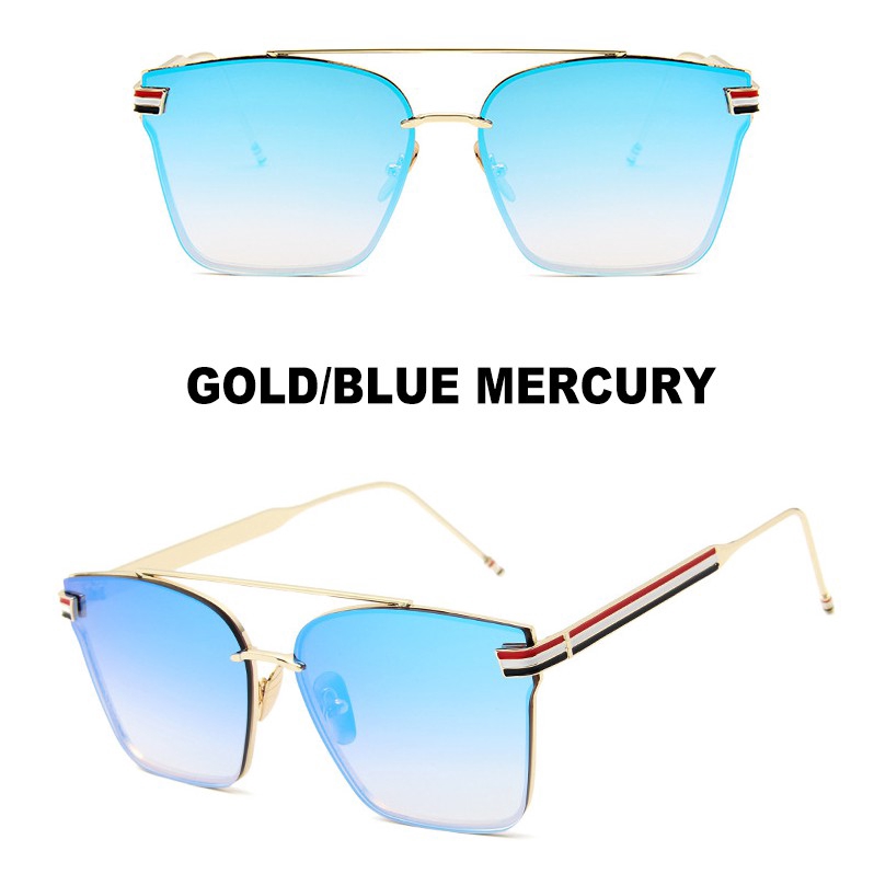 Kính mát gọng kim loại kiểu vuông thời trang cho nữ