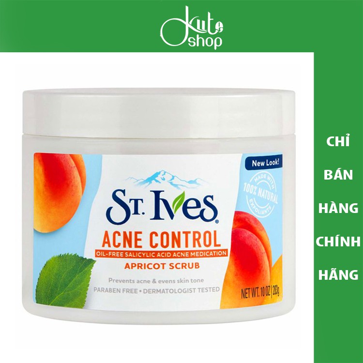 Tẩy tế bào chết mơ cho da mụn Stives Acne Control Apricot Scrub 283g