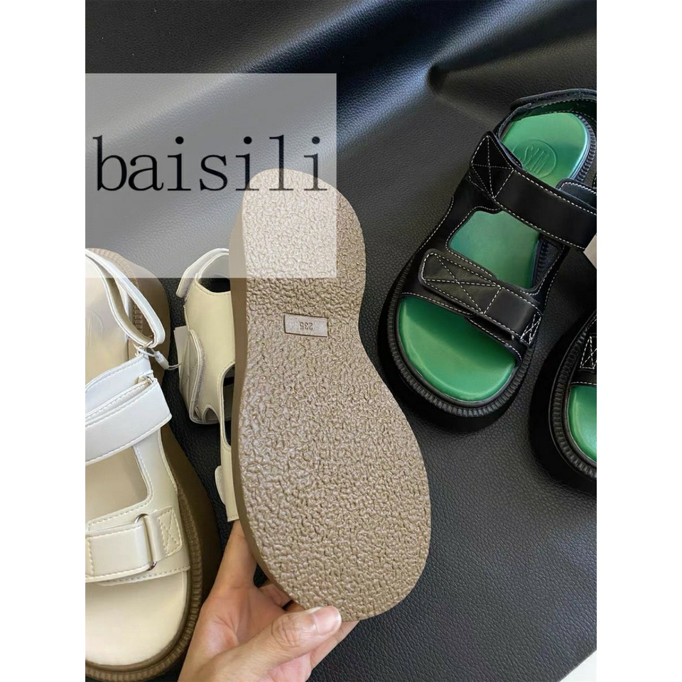 GIÀY THỜI TRANG BAISILI - SANDAL XUỒNG PHONG CÁCH NỮ TÍNH QUAI NGANG DÁN ĐẾ CAO BS230205