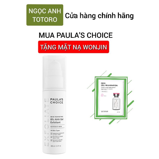 Gel loại bỏ tế bào chết làm mềm và sáng mịn da Paula's Choice Skin Perpecting 8% AHA Gel Exfoliant - 100ml Mã 1900