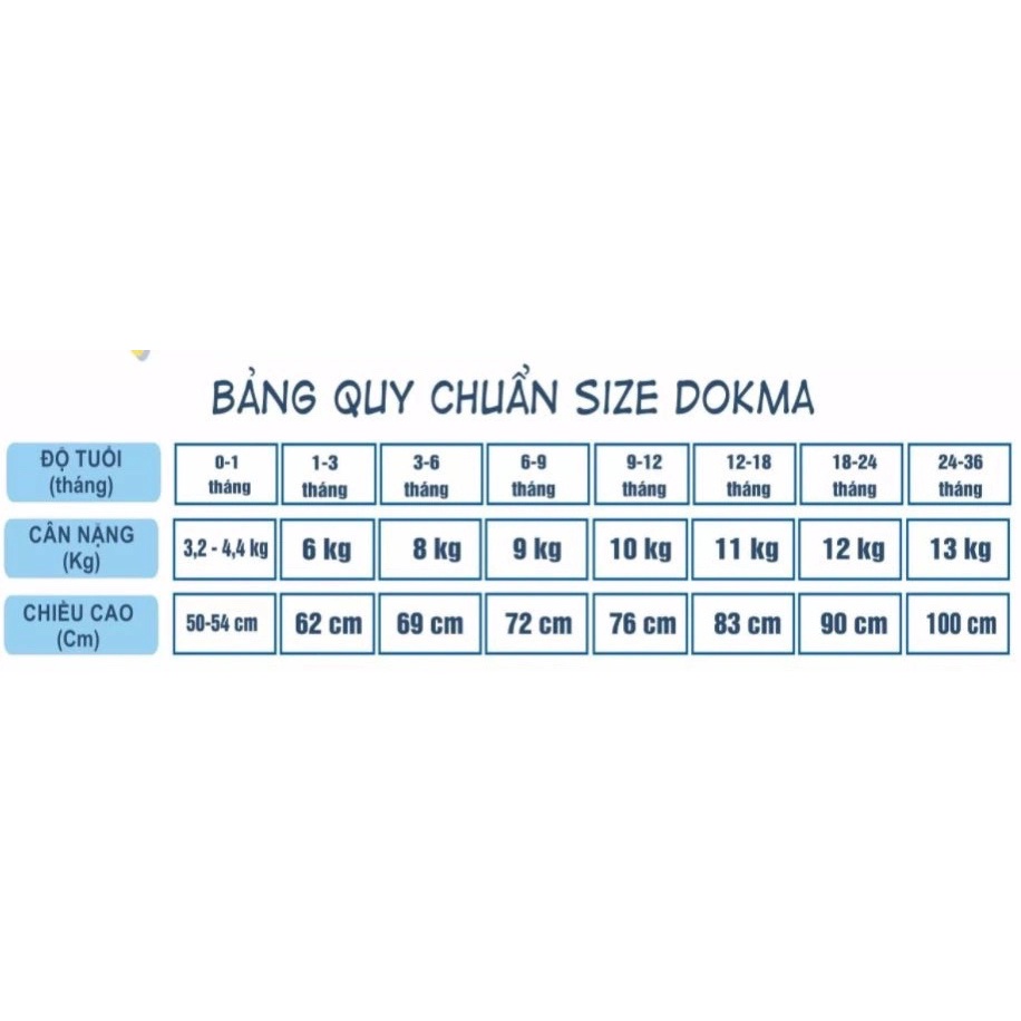 Bộ ba lỗ DOKMA VÀ JUDOBY cho bé trai bé gái 6-15kg