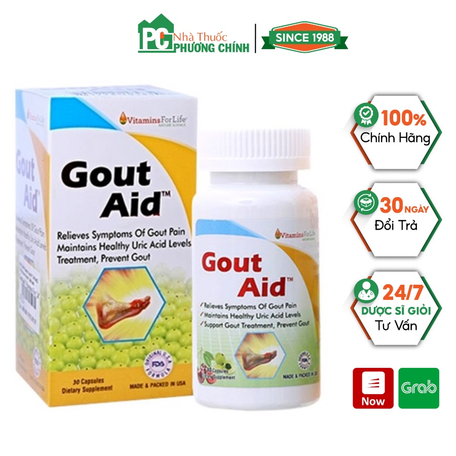 Viên Uống Gout Aid Vitamins For Life Giúp Giảm Sưng Đau &amp; Acid Uric Trong Máu (Hộp 30 Viên)